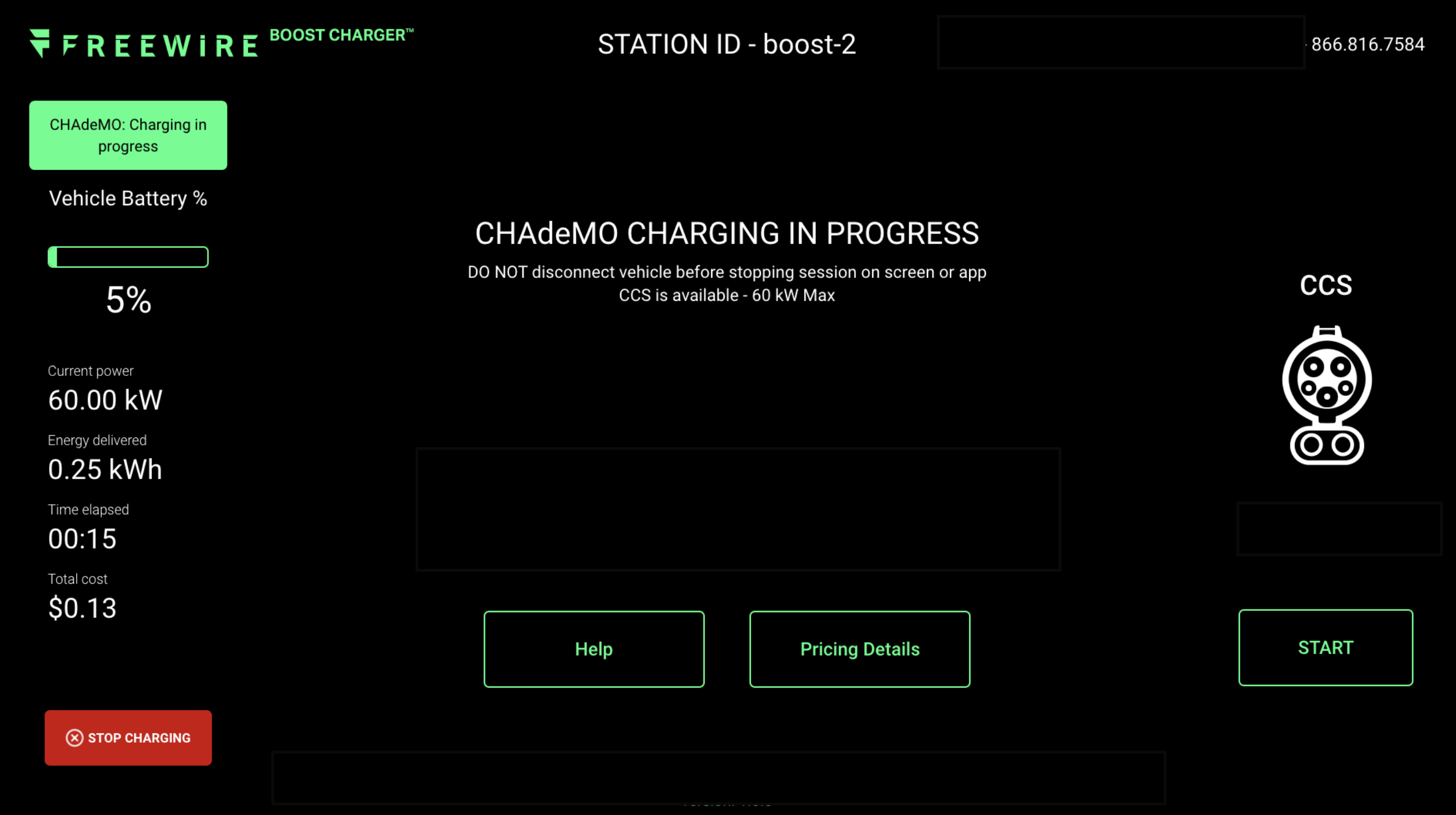 3. Charging in progress
