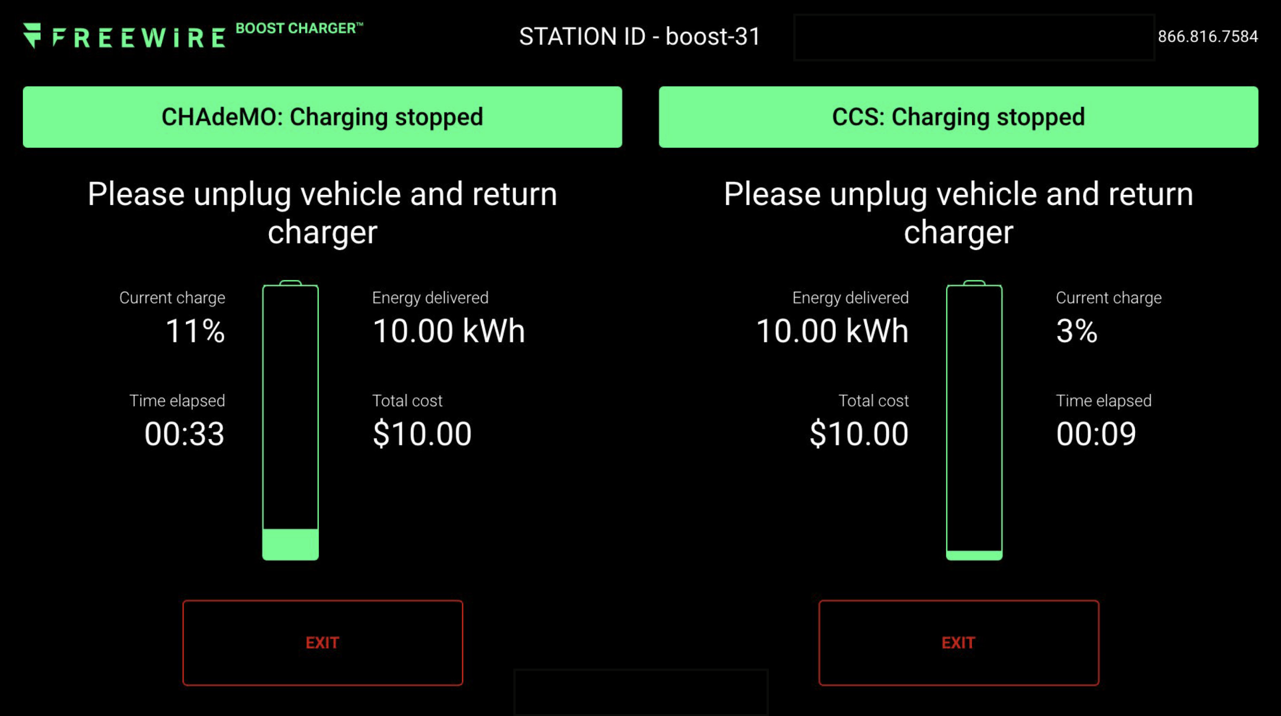 4. Charging stopped